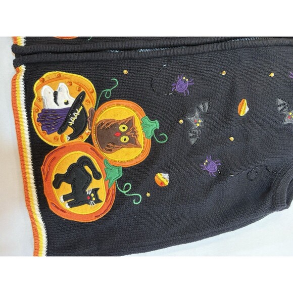 Austin Clothing CO Womens Halloween Sweater Vest Size Large Ghost Zipper Embroid - Picture 5 of 6